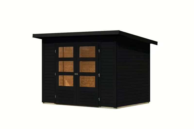 drevený domček KARIBU STOCKACH 3 (10254) čierny LG4443