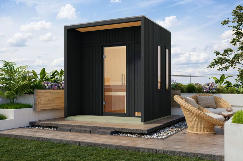 fínska sauna KARIBU ARCADIA (34255) čierna LG4613