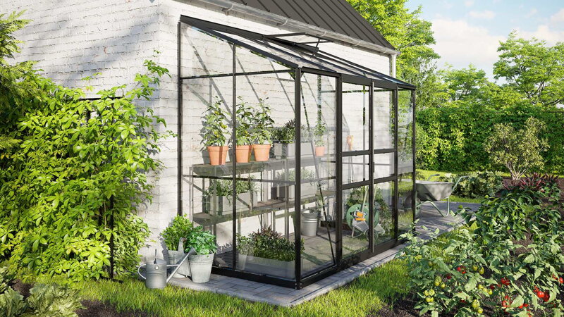 skleník VITAVIA IDA 3300 číre sklo 3 mm čierny LG4641