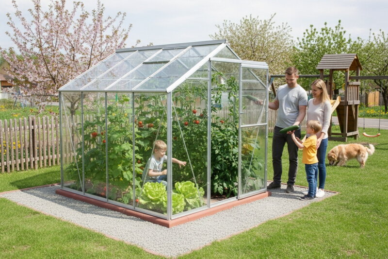 skleník LANITPLAST LIMES Viva V6/4 1,97x4 m číre sklo 3 mm LG4702