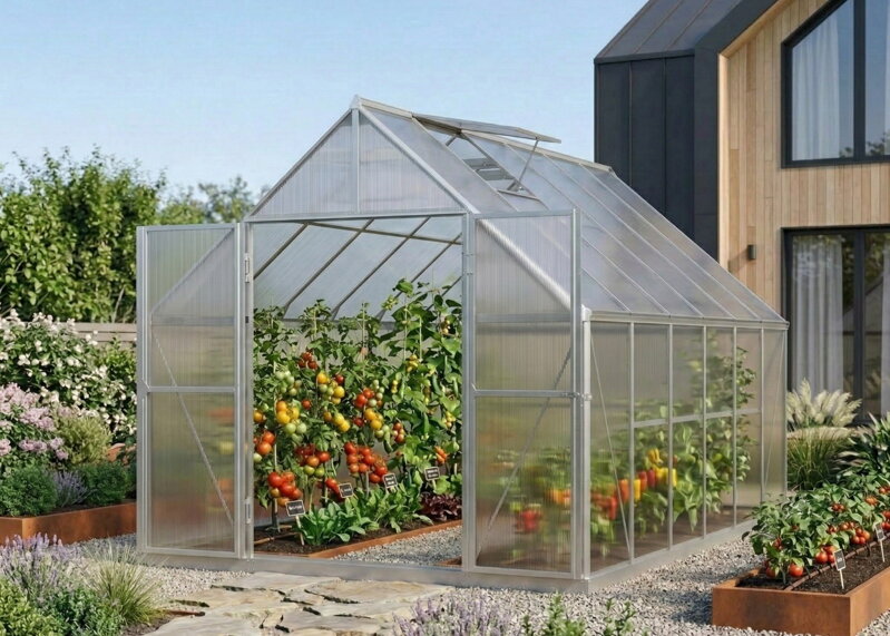 skleník LANITPLAST SARANA 8x12 PC 4 mm strieborný LG4748