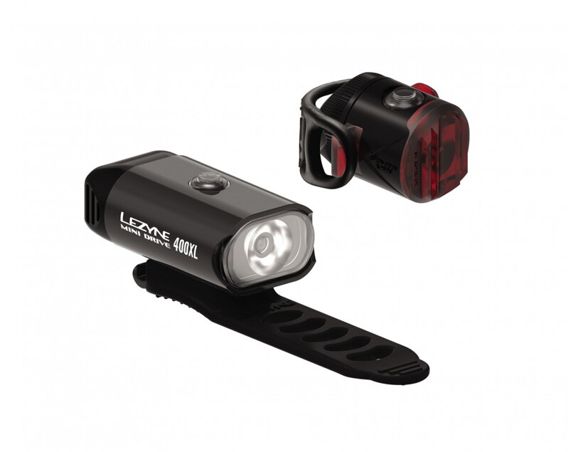 LEZYNE Set svetiel MINI Drive 400XL a Femto USB čierne, 400 Lumenov LEZYNE Set svetiel MINI Drive 400XL a Femto USB čierne, 400 Lumenov