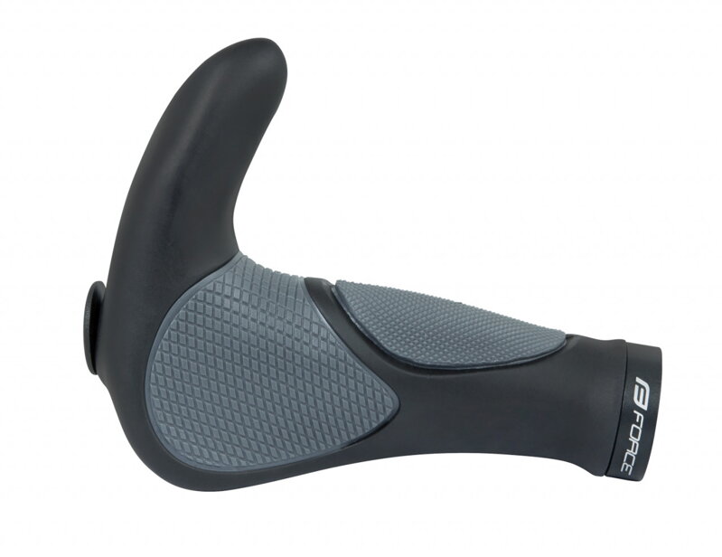 FORCE gripy GEL s integrovanými rohmi, 102mm, čierno-šedé FORCE gripy GEL s integrovanými rohmi, 102mm, čierno-šedé