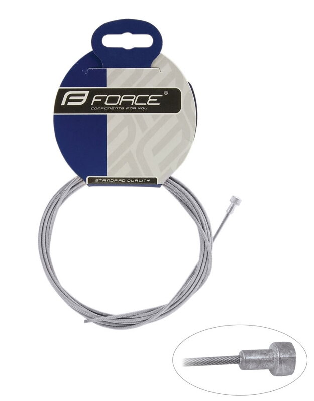 FORCE lanko brzdové cestné 2,0m / 1,5mm, NEREZ, balené FORCE lanko brzdové cestné 2,0m / 1,5mm, NEREZ, balené