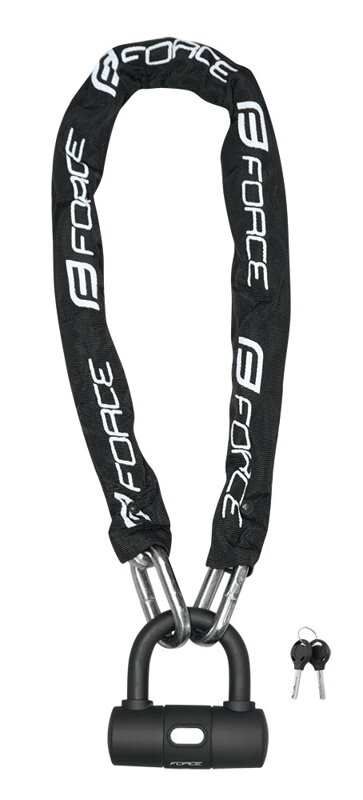 FORCE zámok reťazový 100cm / 10mm, čierny FORCE zámok reťazový 100cm / 10mm, čierny