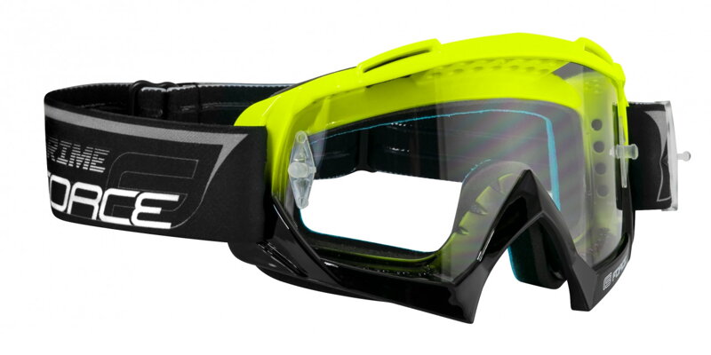 FORCE okuliare GRIME zjazdové čierno-fluo, číre sklo FORCE okuliare GRIME zjazdové čierno-fluo, číre sklo