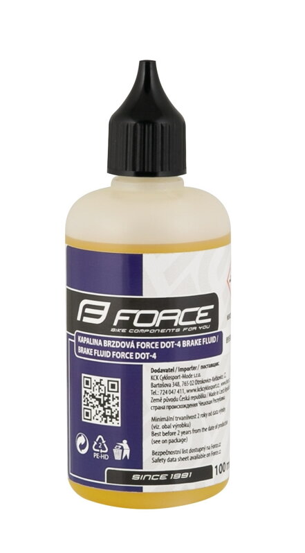 FORCE kvapalina brzdová DOT-4 Brake Fluid 100ml FORCE kvapalina brzdová DOT-4 Brake Fluid 100ml