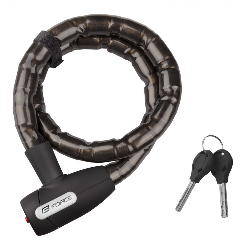 FORCE zámok LUX článkový bez držiaku 100cm / 25mm, čierny FORCE zámok LUX článkový bez držiaku 100cm / 25mm, čierny