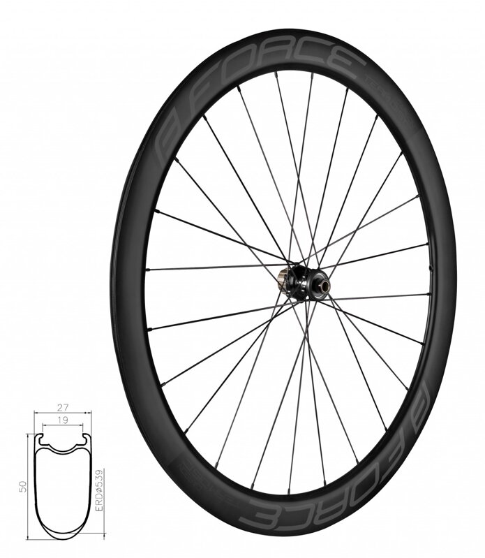FORCE koleso zadné cestné TEAM SP KARBON DISC 50, plášťové FORCE koleso zadné cestné TEAM SP KARBON DISC 50, plášťové