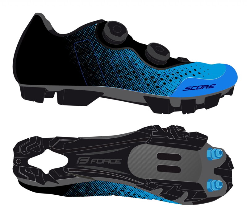 FORCE tretry MTB SCORE, modré FORCE tretry MTB SCORE, modré