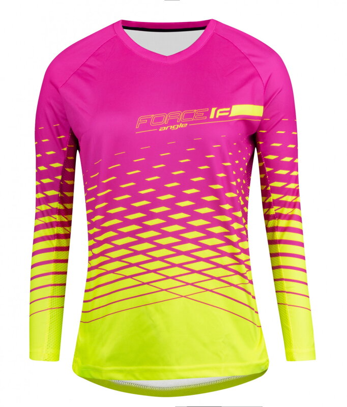 FORCE dres MTB ANGLE dámsky dlhý rukáv, ružovo-fluo FORCE dres MTB ANGLE dámsky dlhý rukáv, ružovo-fluo