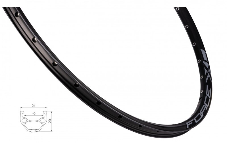Force ráfik XC BASIC DISC 584x19 32dier, čierny