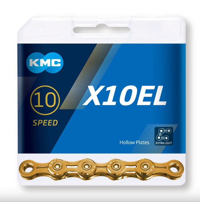 KMC Reťaz X 10 EL Ti-N Gold 114 článkov, extra ľahká KMC Reťaz X 10 EL Ti-N Gold 114 článkov, extra ľahká