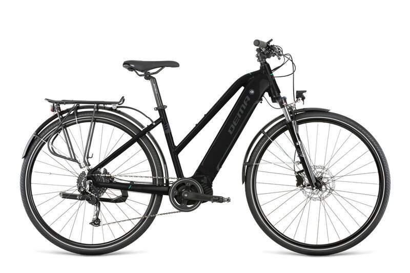 DEMA bicykel E-LLEN TOUR black-grey-celeste M/18'