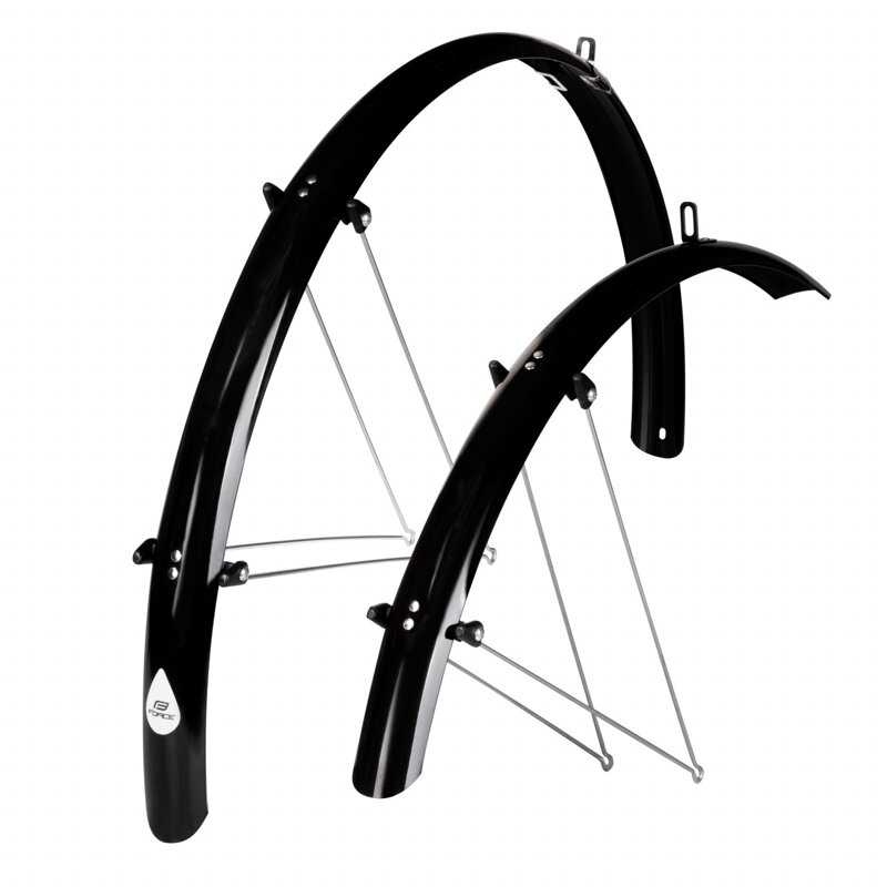 Force blatníky 48 Aluflex 28" XL + V vzpery, čierne