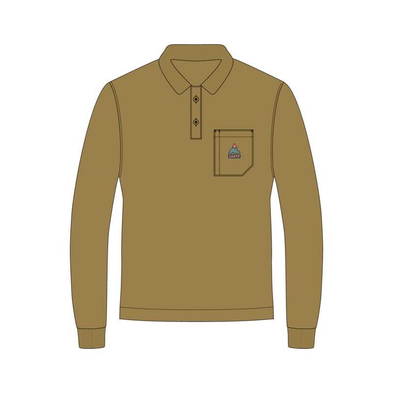 LEATT Polo tričko Team dlhý rukáv  , Brass Brown