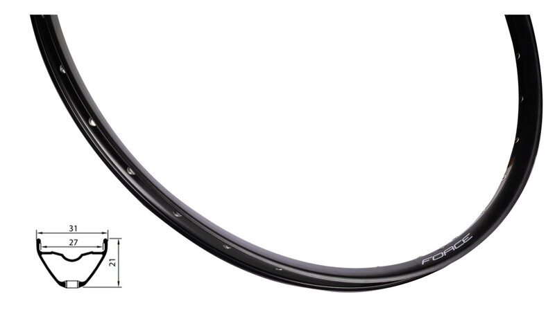 Force ráfik XC DISC 622x27, 32dier, čierny
