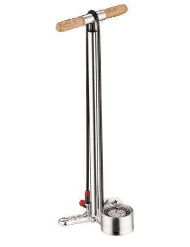 LEZYNE Pumpa nožná Alloy Floor Drive Tall 220 psi, vysoká lesklá strieborná