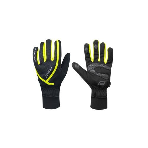 FORCE zimné rukavice ULTRA TECH, čierno-žlté FORCE zimné rukavice ULTRA TECH, čierno-žlté