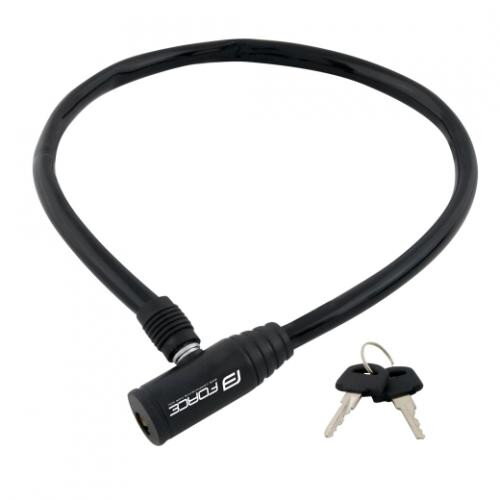FORCE zámok ECO kľúčový, bez držiaka, 70cm / 8mm, čierny FORCE zámok ECO kľúčový, bez držiaka, 70cm / 8mm, čierny