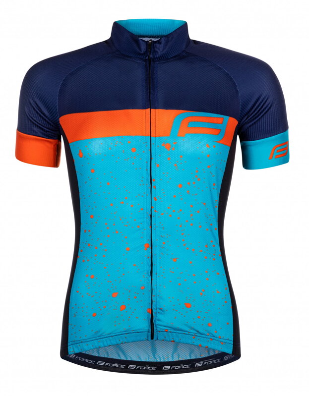FORCE dres SPRAY LADY krátky rukáv, modro-oranžový FORCE dres SPRAY LADY krátky rukáv, modro-oranžový
