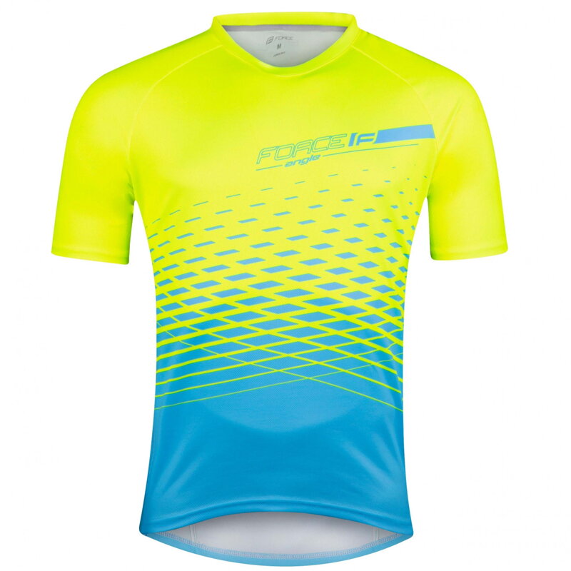 FORCE dres MTB ANGLE, krátky rukáv, fluo-modrý FORCE dres MTB ANGLE, krátky rukáv, fluo-modrý