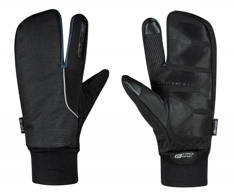 FORCE rukavice zimné HOT RAK PRO 3+1, čierne FORCE rukavice zimné HOT RAK PRO 3+1, čierne