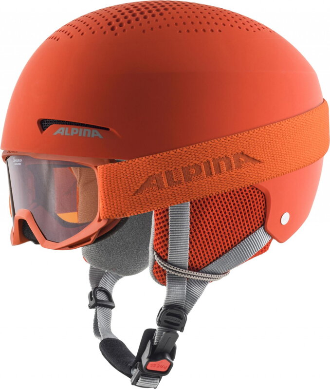 ALPINA Detská lyžiarska prilba ZUPO SET & PINEY pump-orange matt