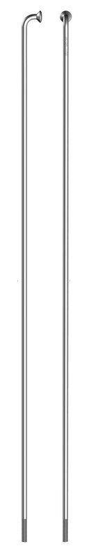 SAPIM špice LEADER INOX 14mm polyax J-bend strieborné 282mm-300mm + polyax Brass 14G 14mm poniklované špice