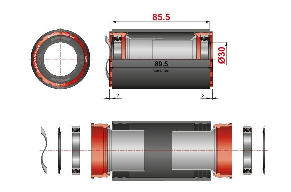 FSA  stredové zloženie T47 , 386EVO - 6002/85.5