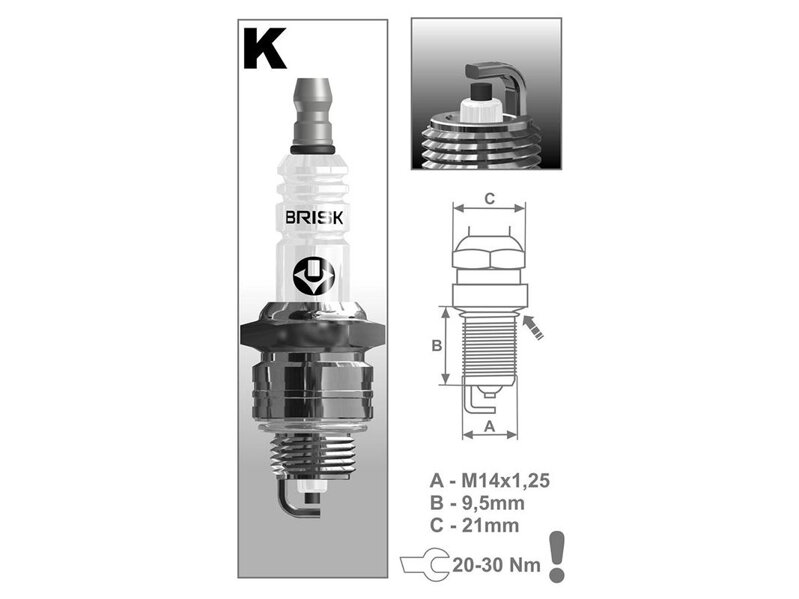 Sviečka Brisk K15YC